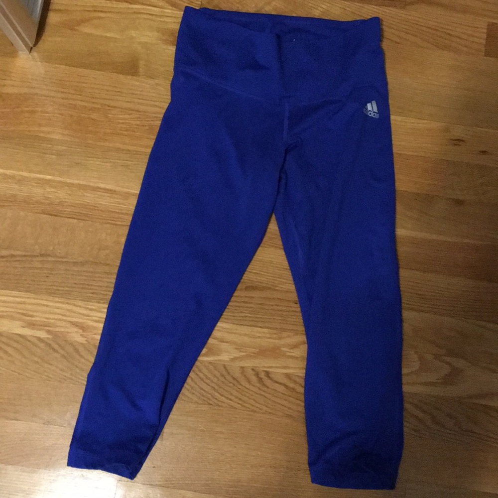 Blue adidas cropped leggings